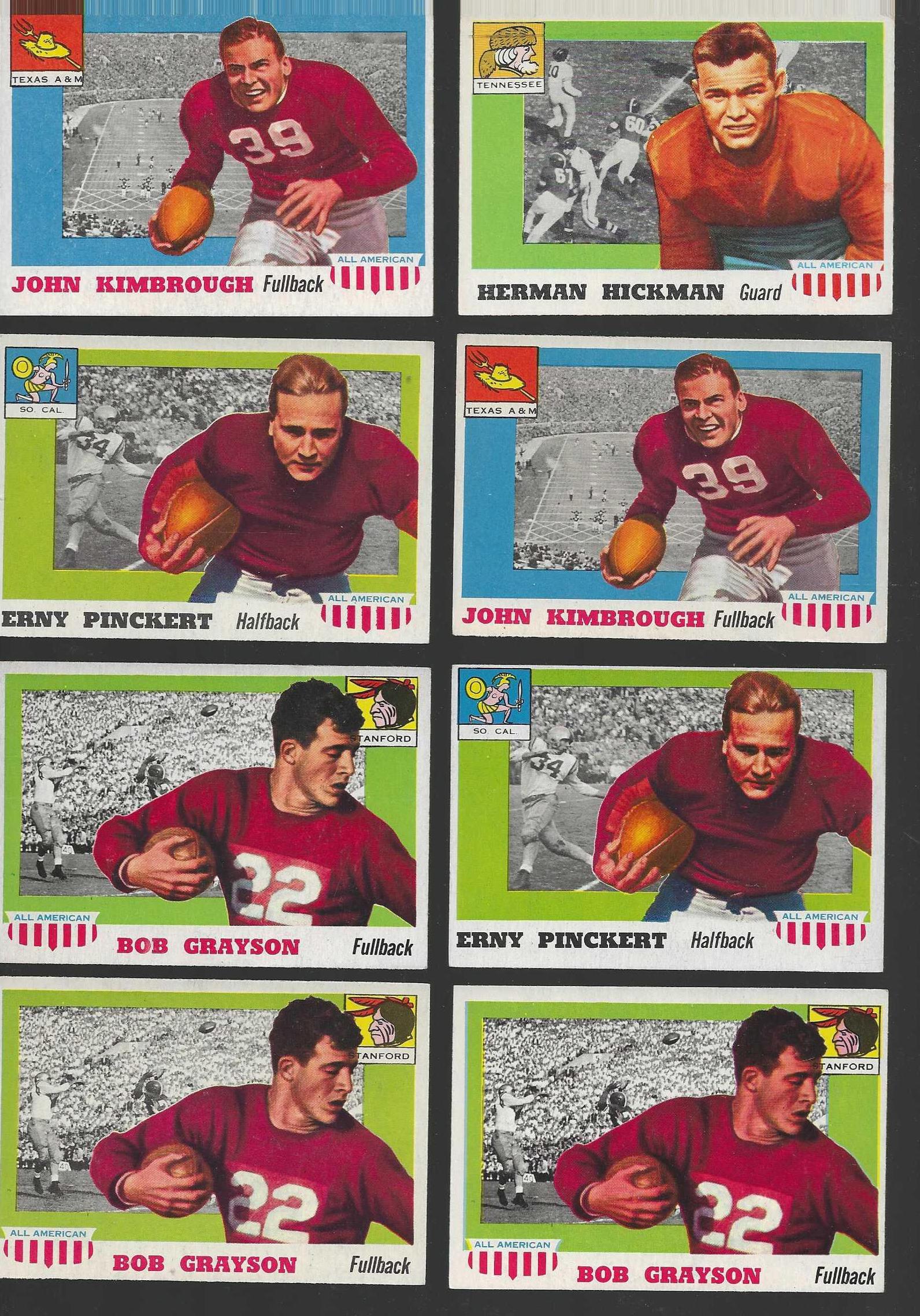 1955 Topps ALL-AMERICAN FB #  4 Erny Pinckert (USC) Football cards value