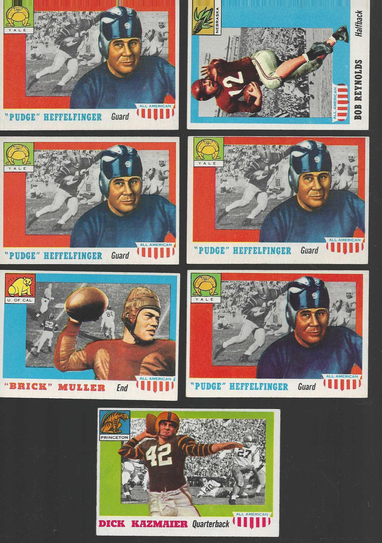 1955 Topps ALL-AMERICAN FB # 18 Pudge Heffelfinger ROOKIE SHORT PRINT(Yale) Football cards value