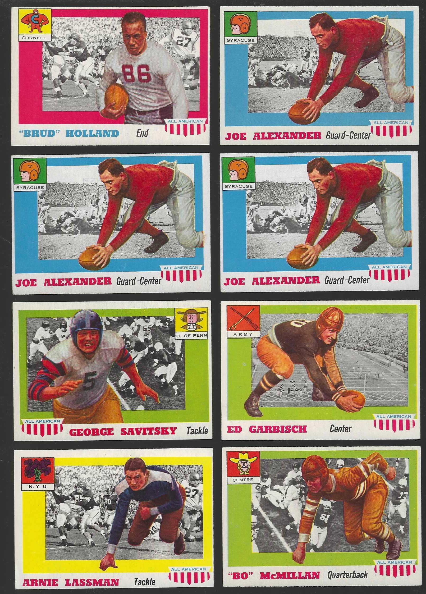 1955 Topps ALL-AMERICAN FB # 41 Joseph Alexander SHORT PRINT (Syracuse) Football cards value