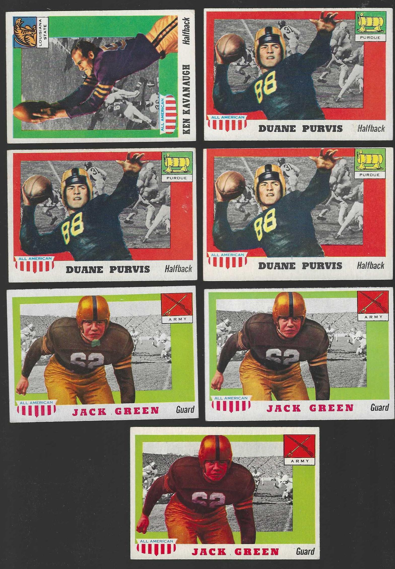 1955 Topps ALL-AMERICAN FB # 51 Duane Purvis SHORT PRINT (Purdue) Football cards value