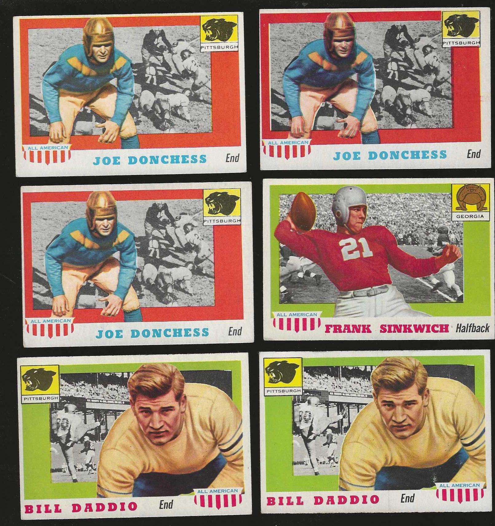 1955 Topps ALL-AMERICAN FB # 65 Joe Donchess SHORT PRINT (Piitsburgh) Football cards value