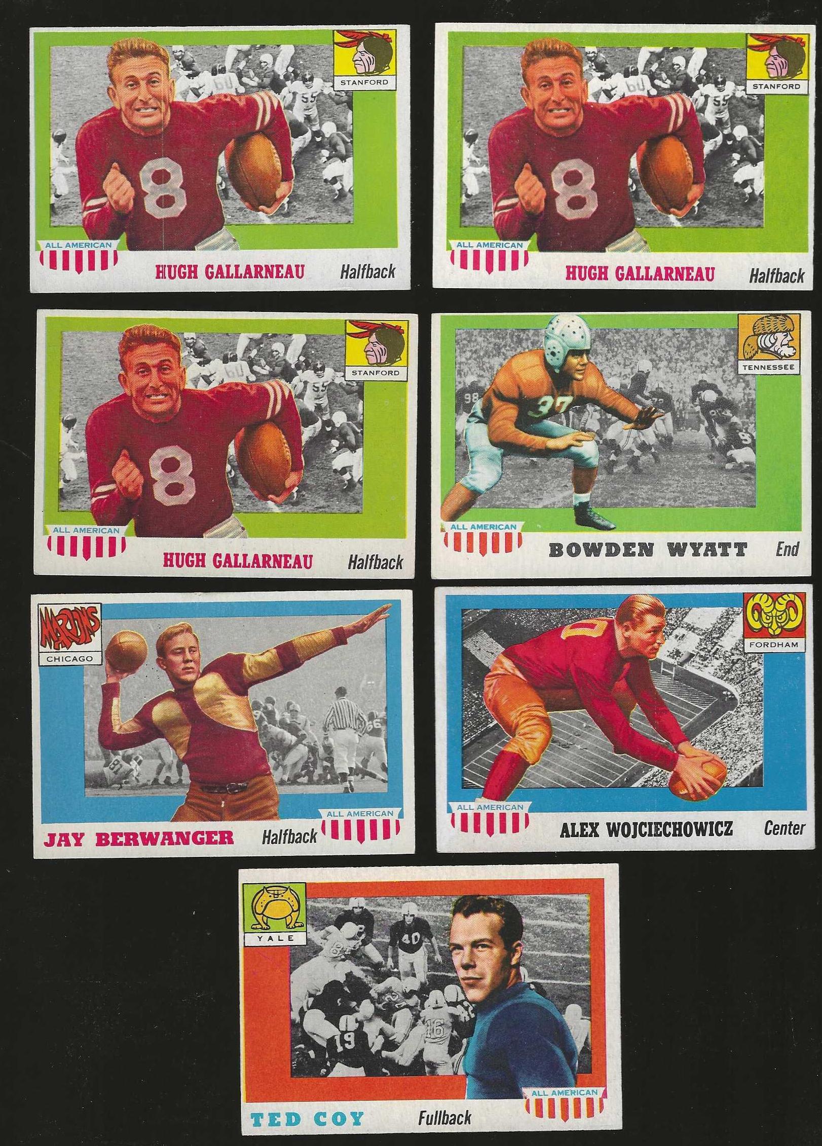 1955 Topps ALL-AMERICAN FB # 77 Bowden Wyatt SHORT PRINT (Tennessee) Football cards value