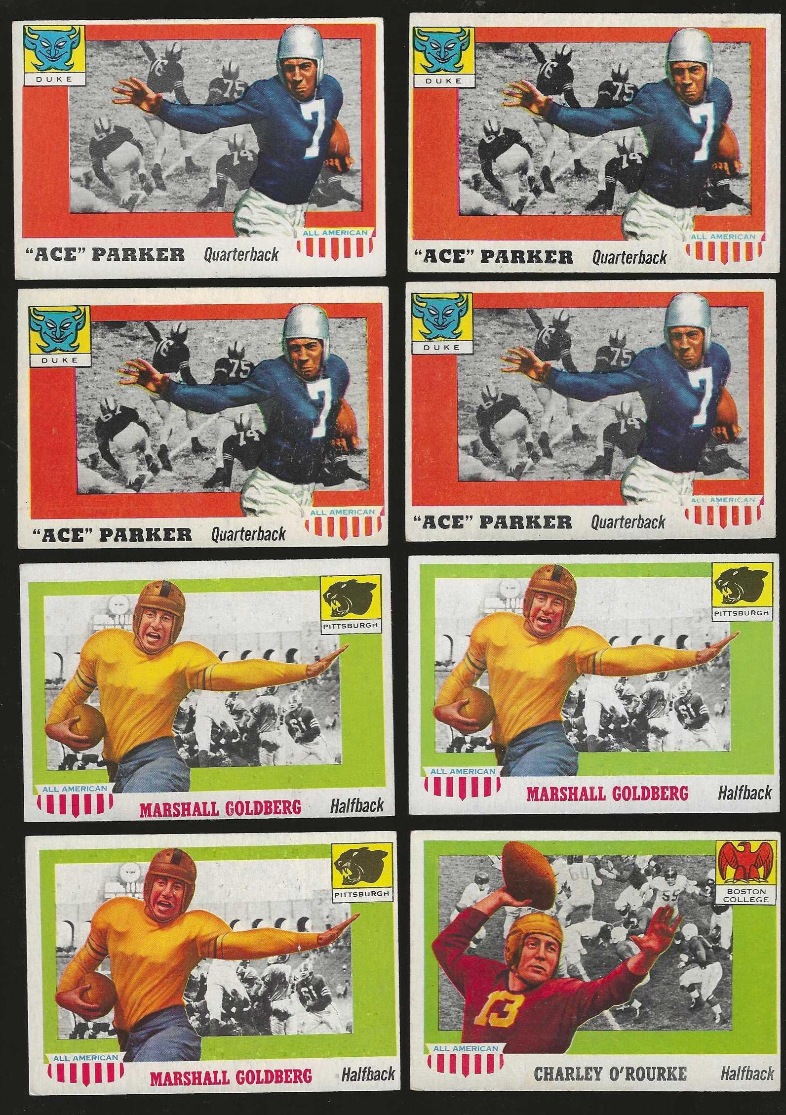 1955 Topps ALL-AMERICAN FB # 84 Ace Parker ROOKIE SHORT PRINT (Duke) Football cards value
