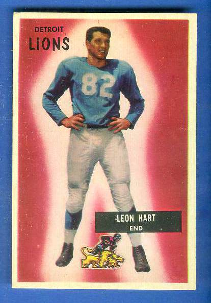 1955 Bowman FB # 19 Leon Hart (Lions) Football cards value