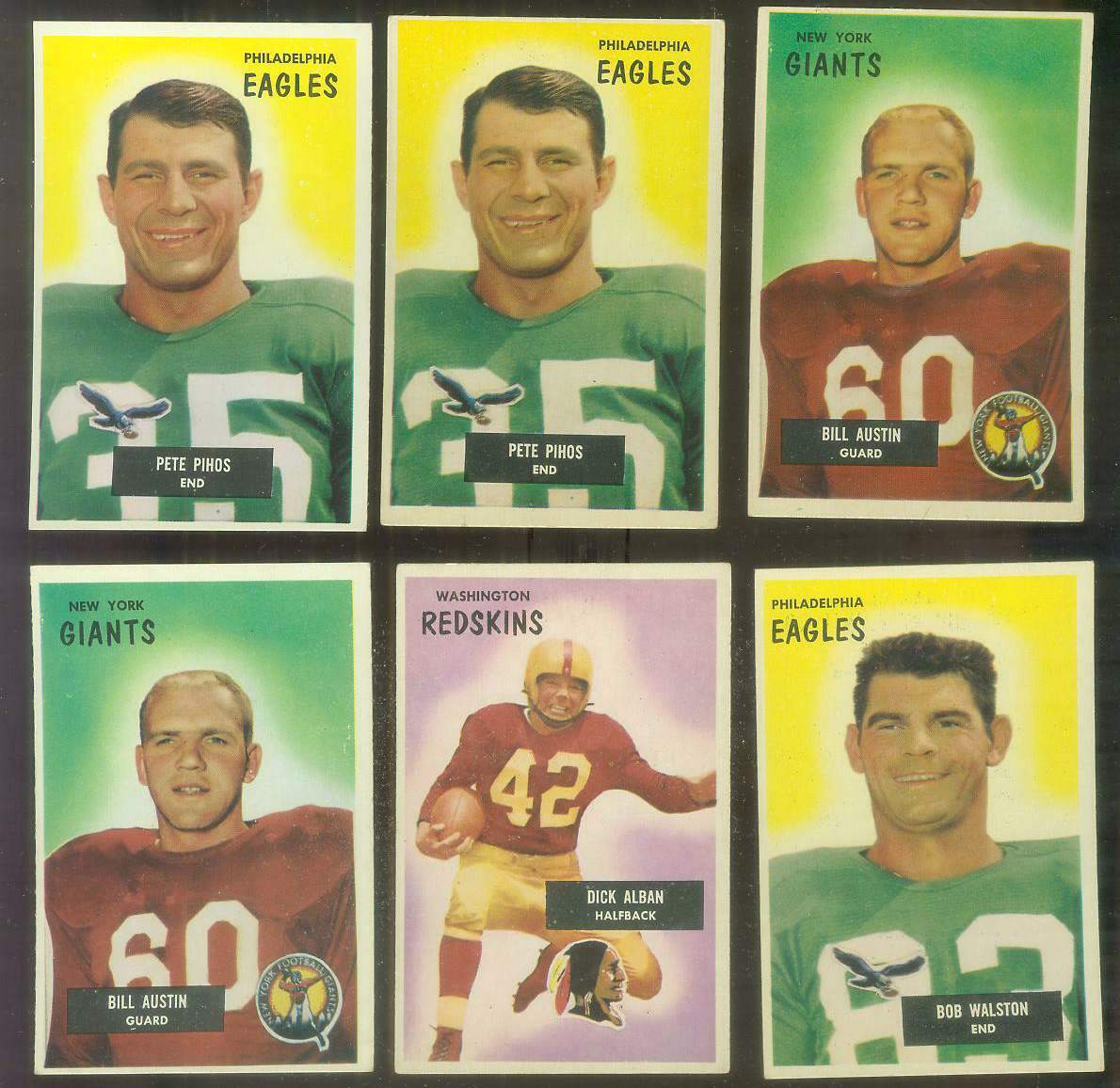 1955 Bowman FB # 10 Pete Pihos (Eagles) Football cards value