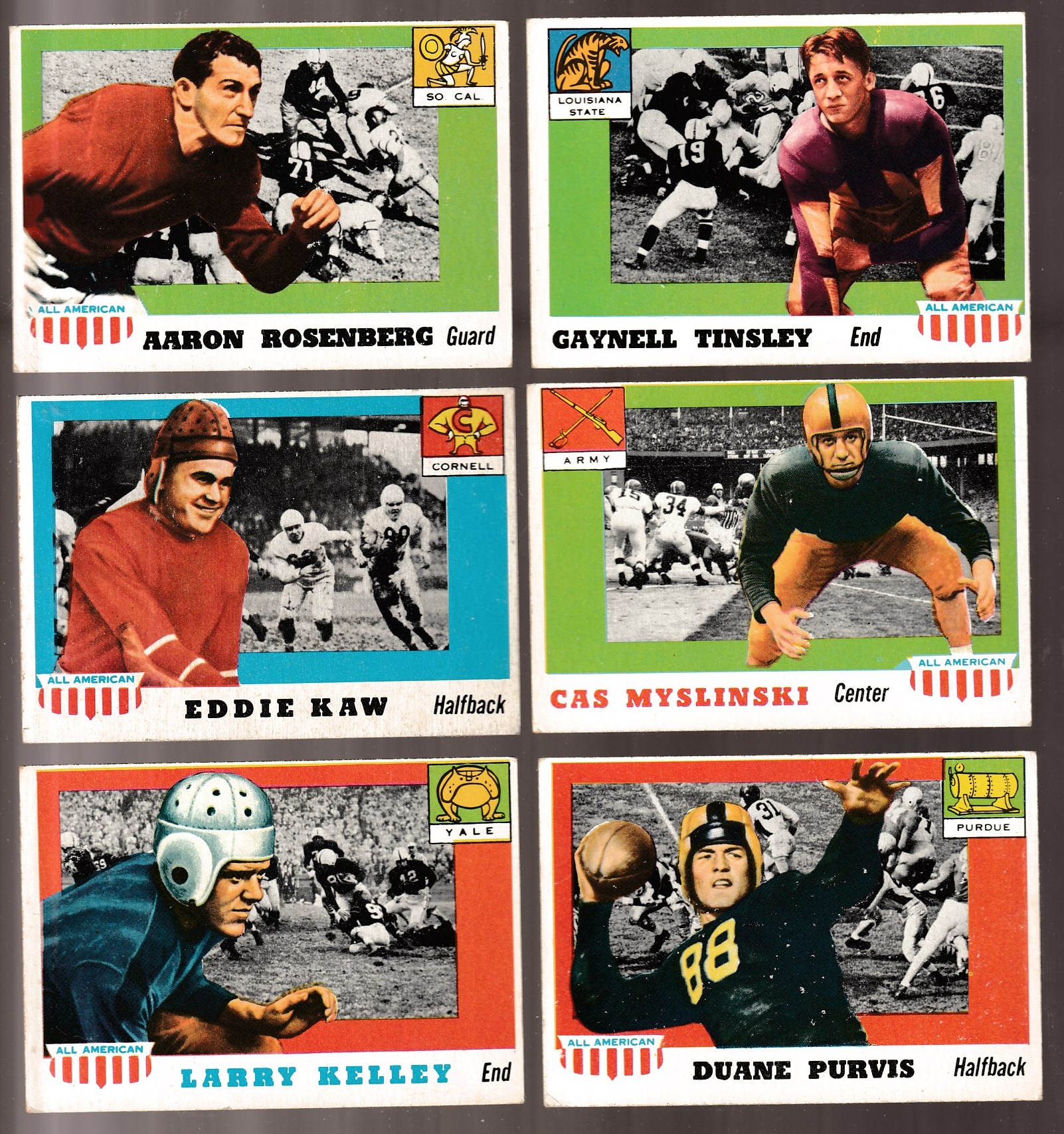 1955 Topps ALL-AMERICAN FB # 15 Ed Kaw SHORT PRINT (Cornell) Football cards value