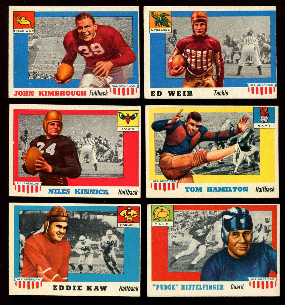 1955 Topps ALL-AMERICAN FB # 18 Pudge Heffelfinger ROOKIE SHORT PRINT(Yale) Football cards value