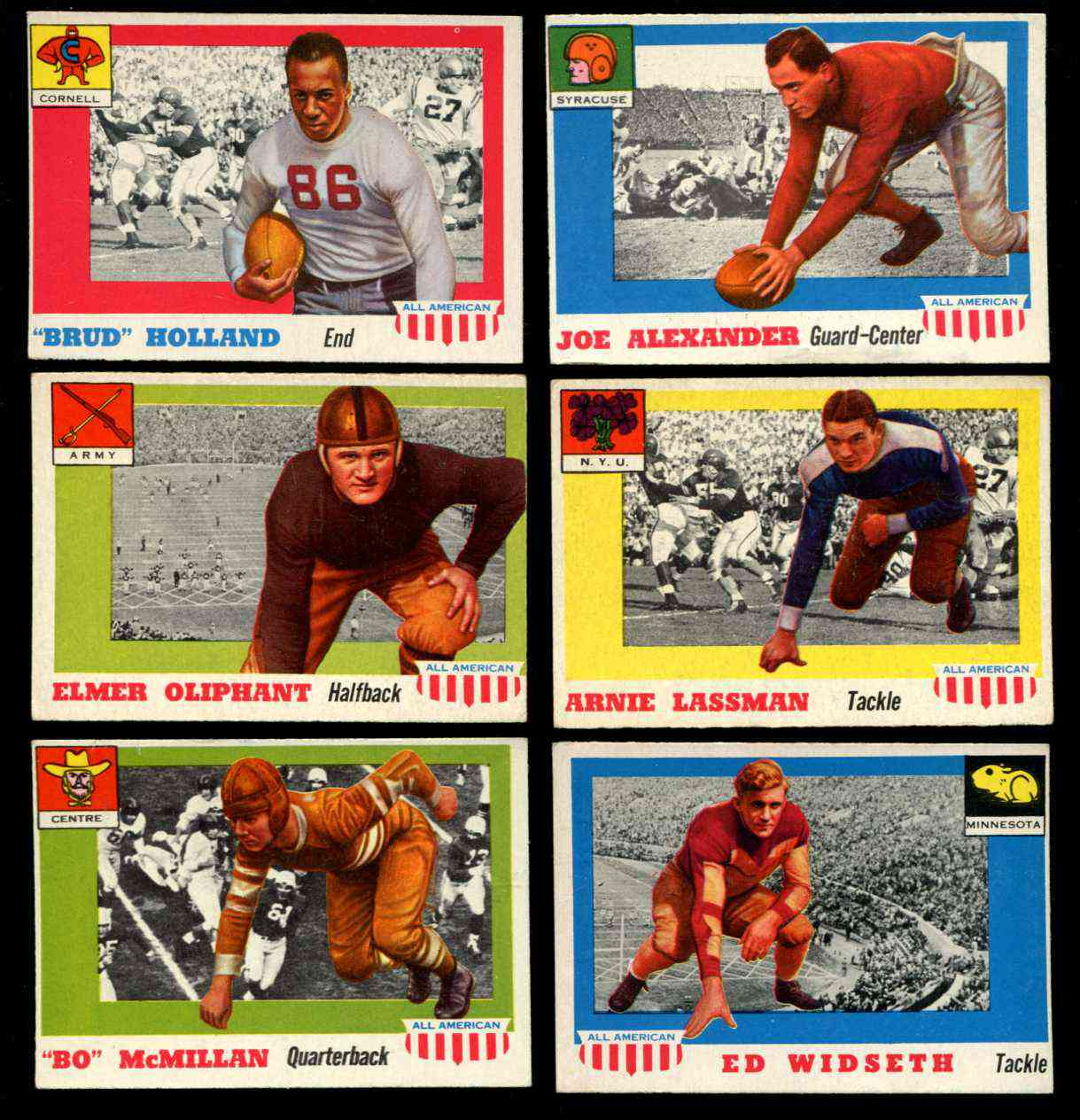 1955 Topps ALL-AMERICAN FB # 39 Jerome Holland ROOKIE (Cornell) Football cards value