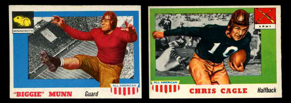 1955 Topps ALL-AMERICAN FB # 95 Chris Cagle SHORT PRINT (ARMY) Football cards value