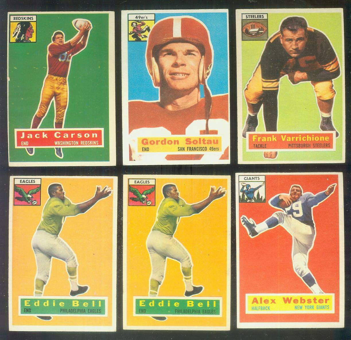 1956 Topps FB #  1 Johnny Carson SHORT PRINT (Redskins) Football cards value