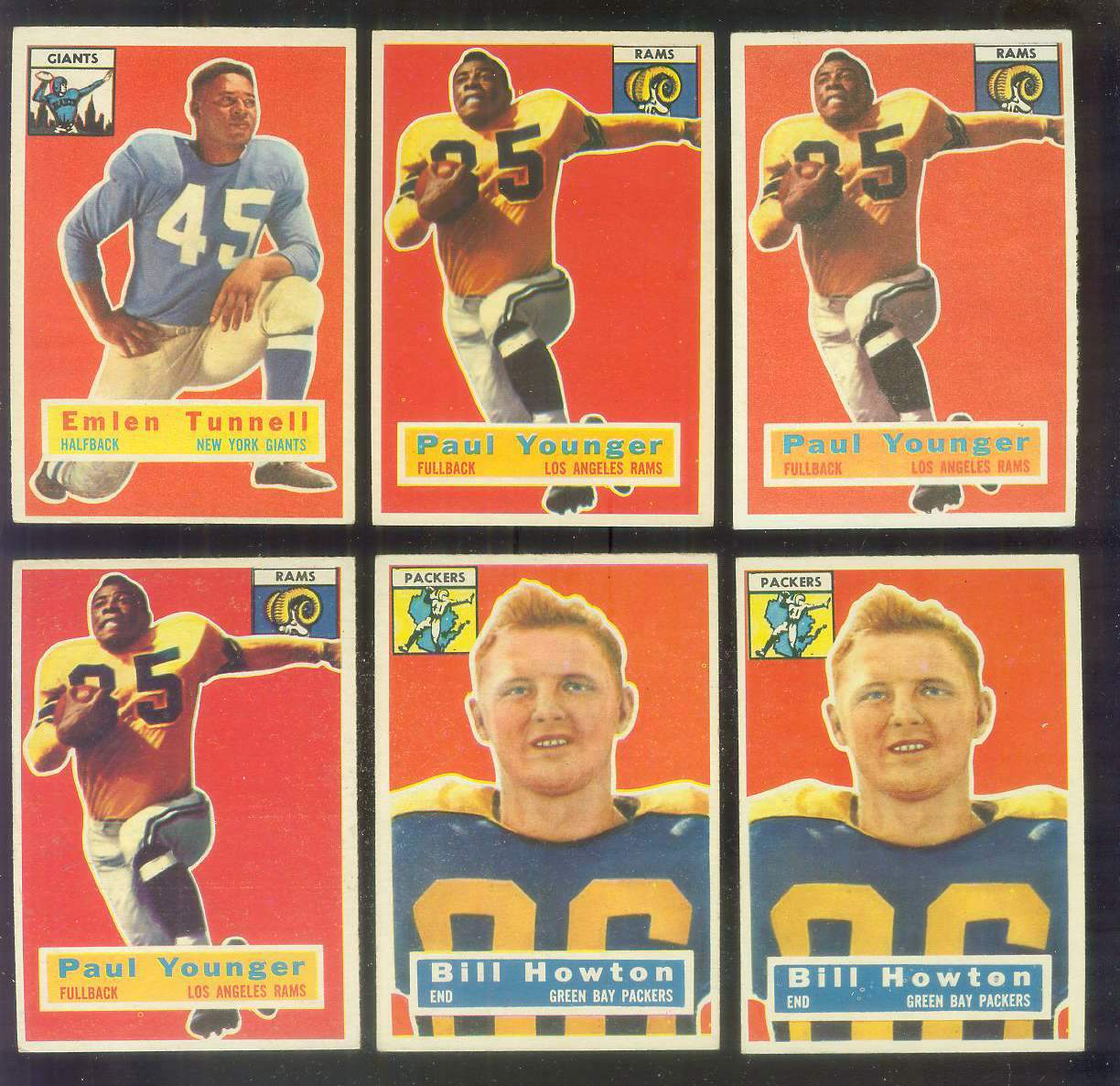 1956 Topps FB # 18 Paul 'Tank' Younger (Rams) Football cards value