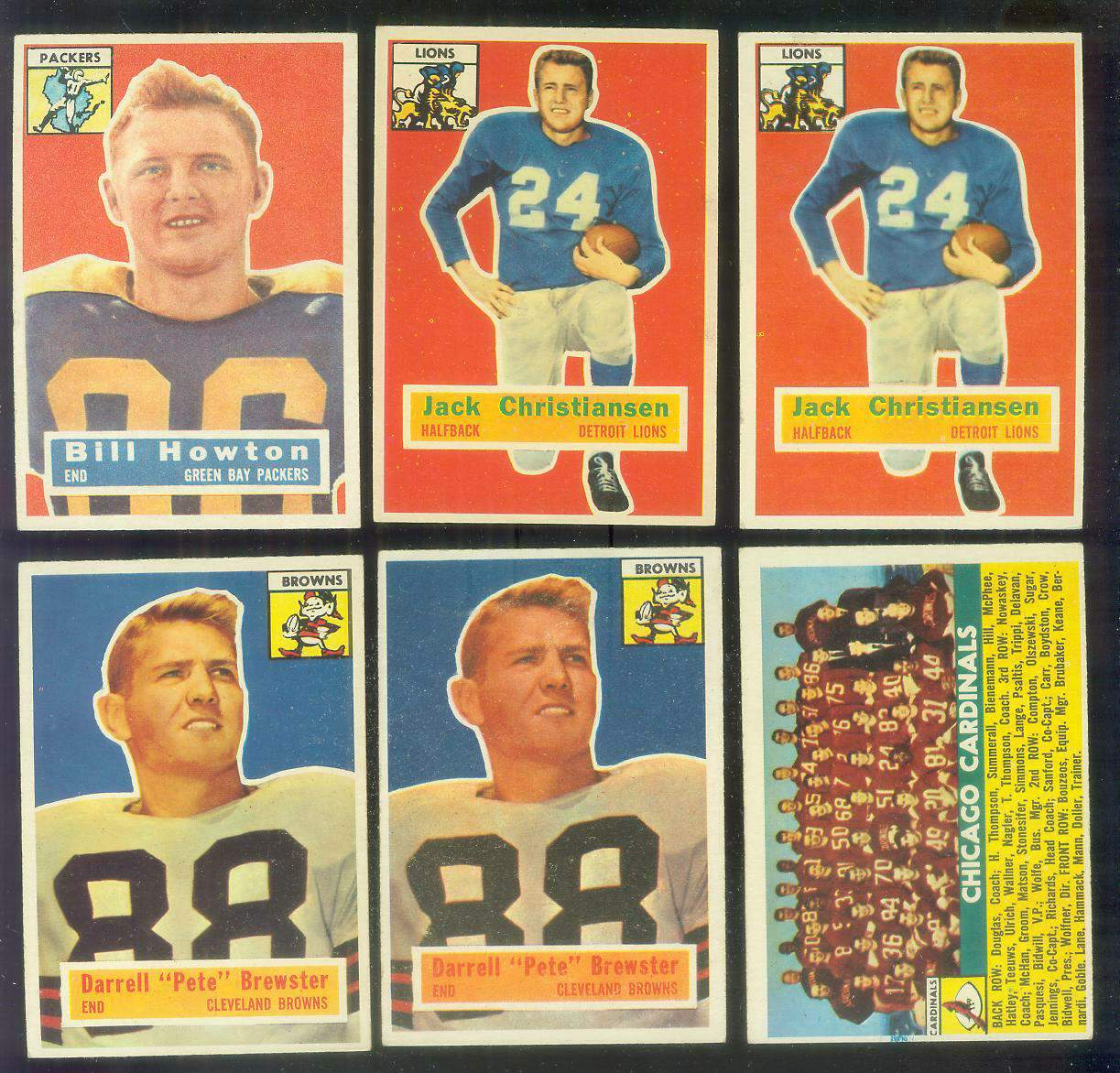 1956 Topps FB # 20 Jack Christiansen (Lions) Football cards value