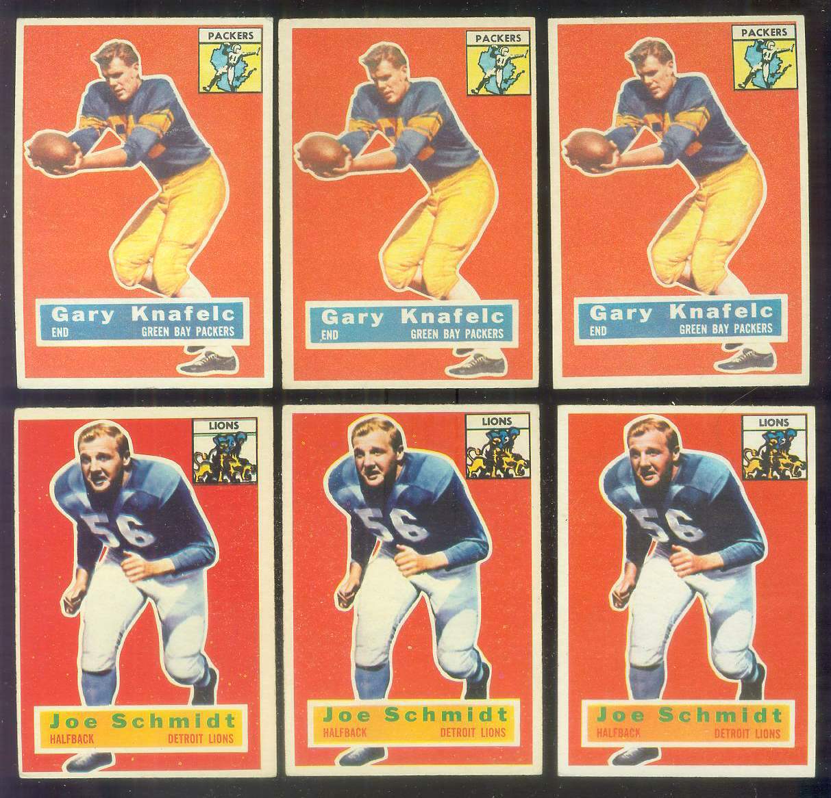 1956 Topps FB # 44 Joe Schmidt ROOKIE (Lions) Football cards value