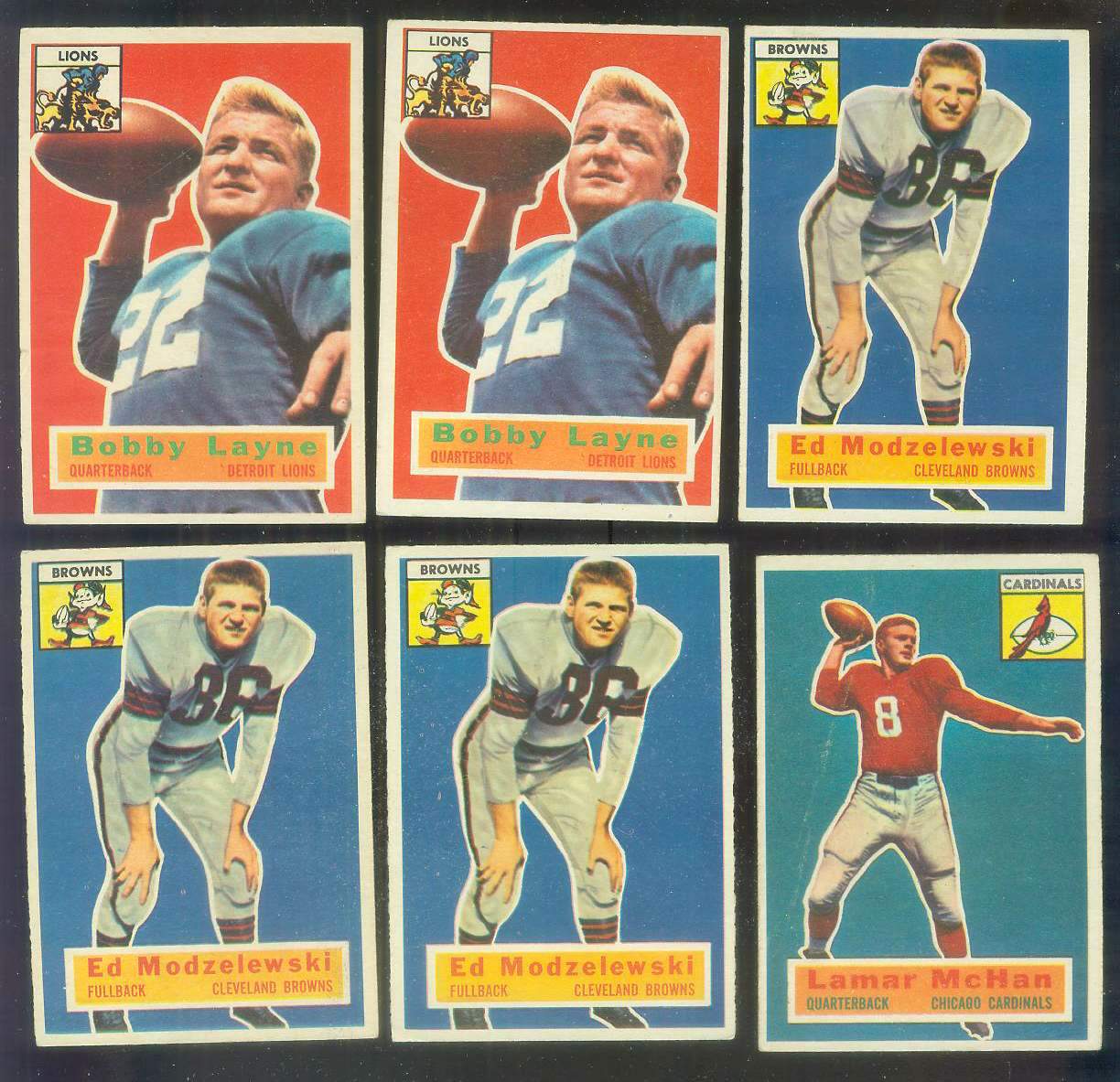 1956 Topps FB #116 Bobby Layne [#] (Lions) Football cards value