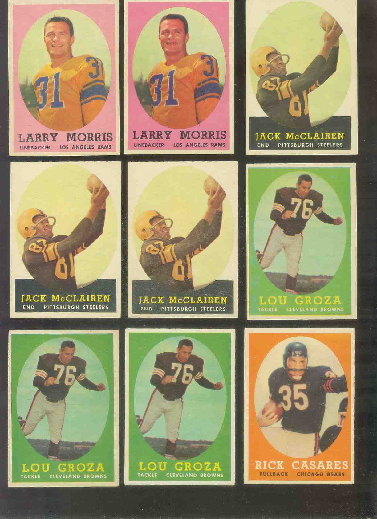 1958 Topps FB # 52 Lou Groza (Browns Hall-of-Famer) Football cards value
