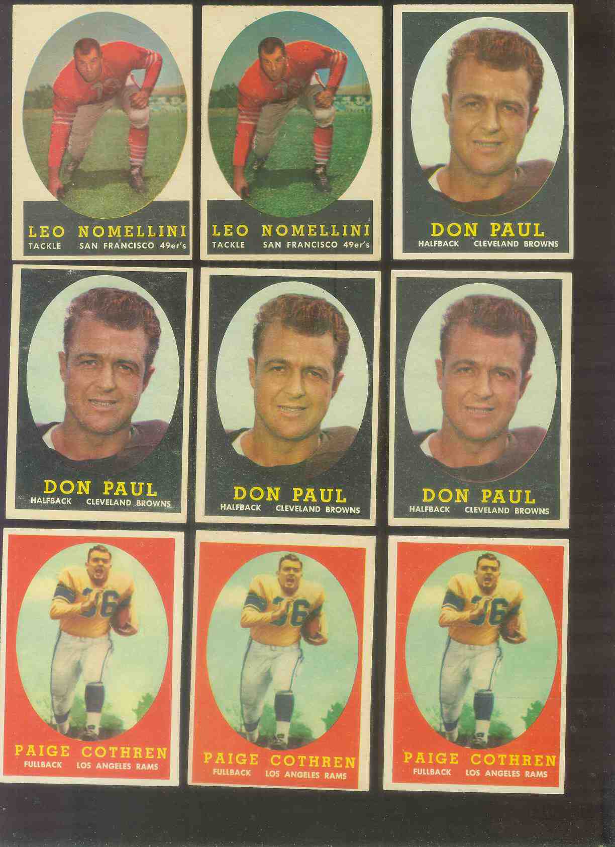1958 Topps FB # 89 Leo Nomellini [#] (49ers Hall-of-Famer) Football cards value