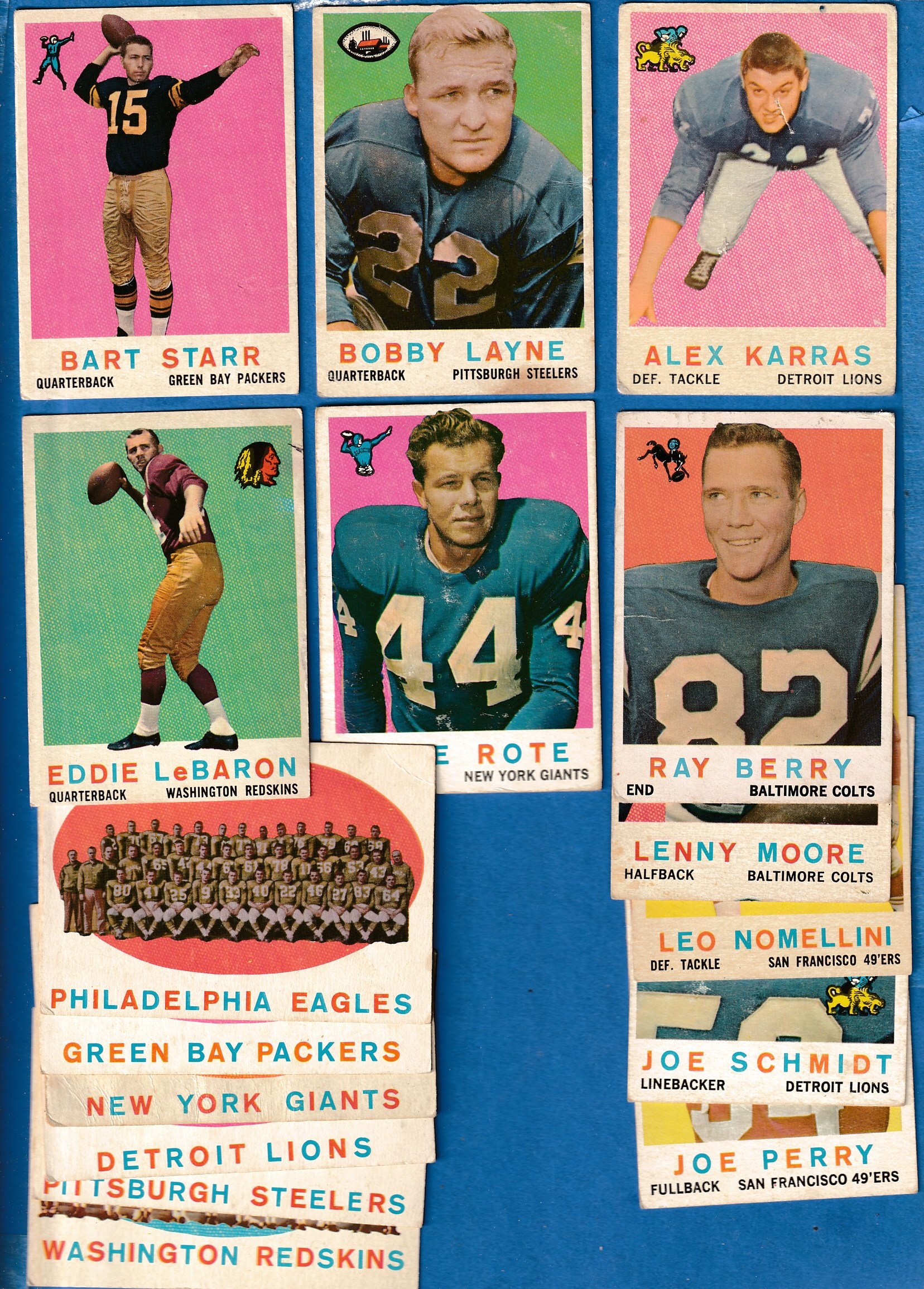 1959 Topps FB  - Starter Set/Lot of (63) w/STARS & Team Cards !!! Football cards value