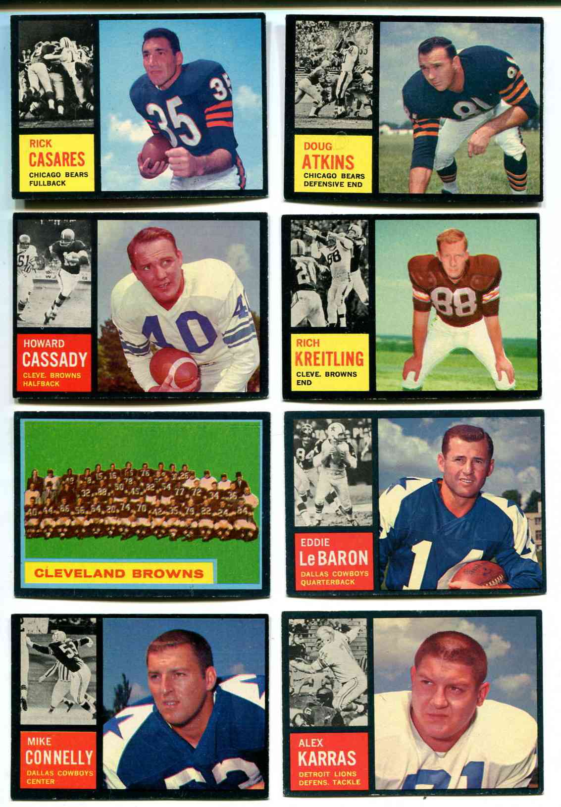 1962 Topps FB # 58 Alex Karras (Lions) Football cards value