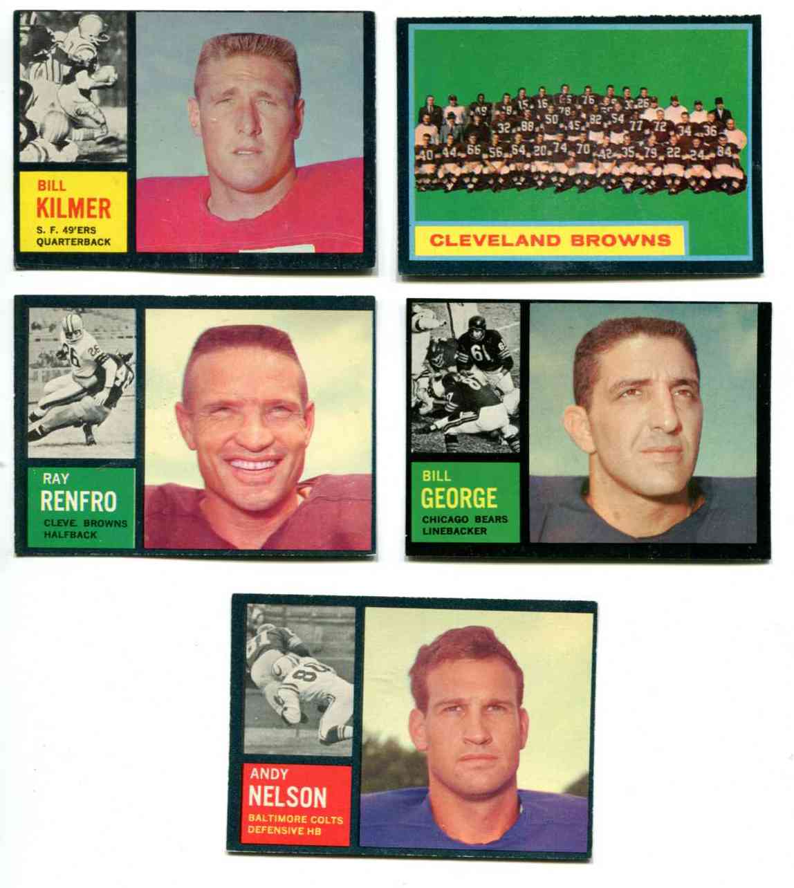 1962 Topps FB # 37 Cleveland Browns TEAM CARD Football cards value