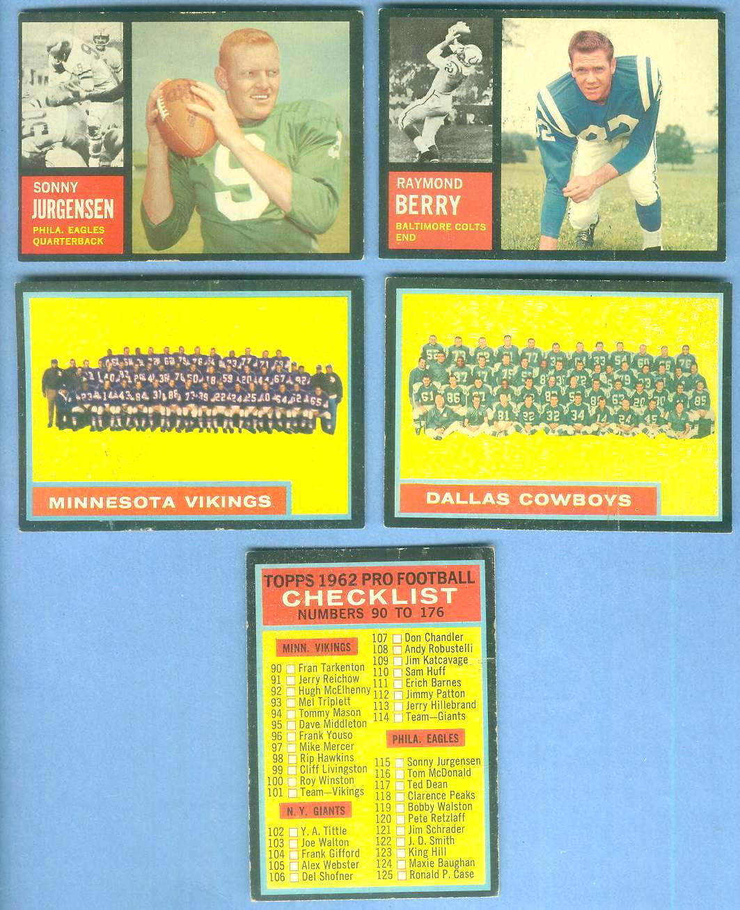 1962 Topps FB #176 Checklist Football cards value