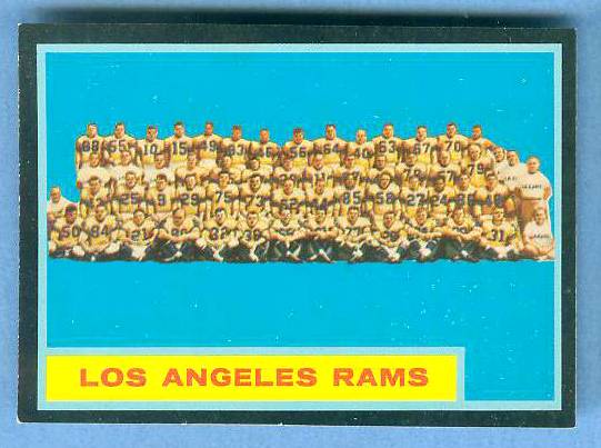 1962 Topps FB # 89 Los Angeles Rams TEAM CARD [#] SHORT PRINT Football cards value