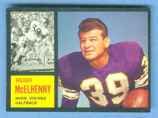 1962 Topps FB # 92 Hugh McElhenny SHORT PRINT (Vikings) Football cards value