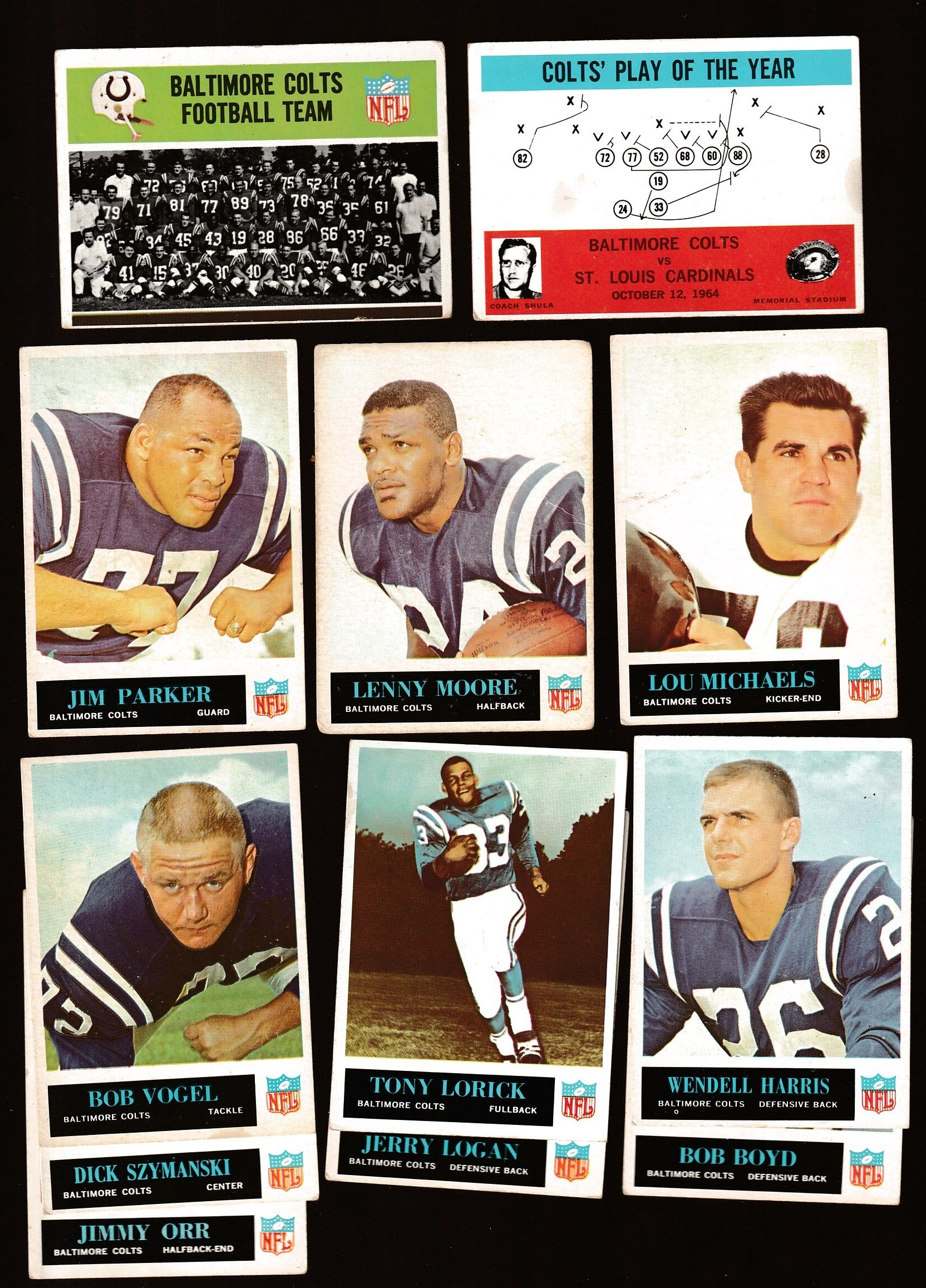 1965 Philadelphia FB  - COLTS - Near Complete TEAM SET (11/14) Football cards value