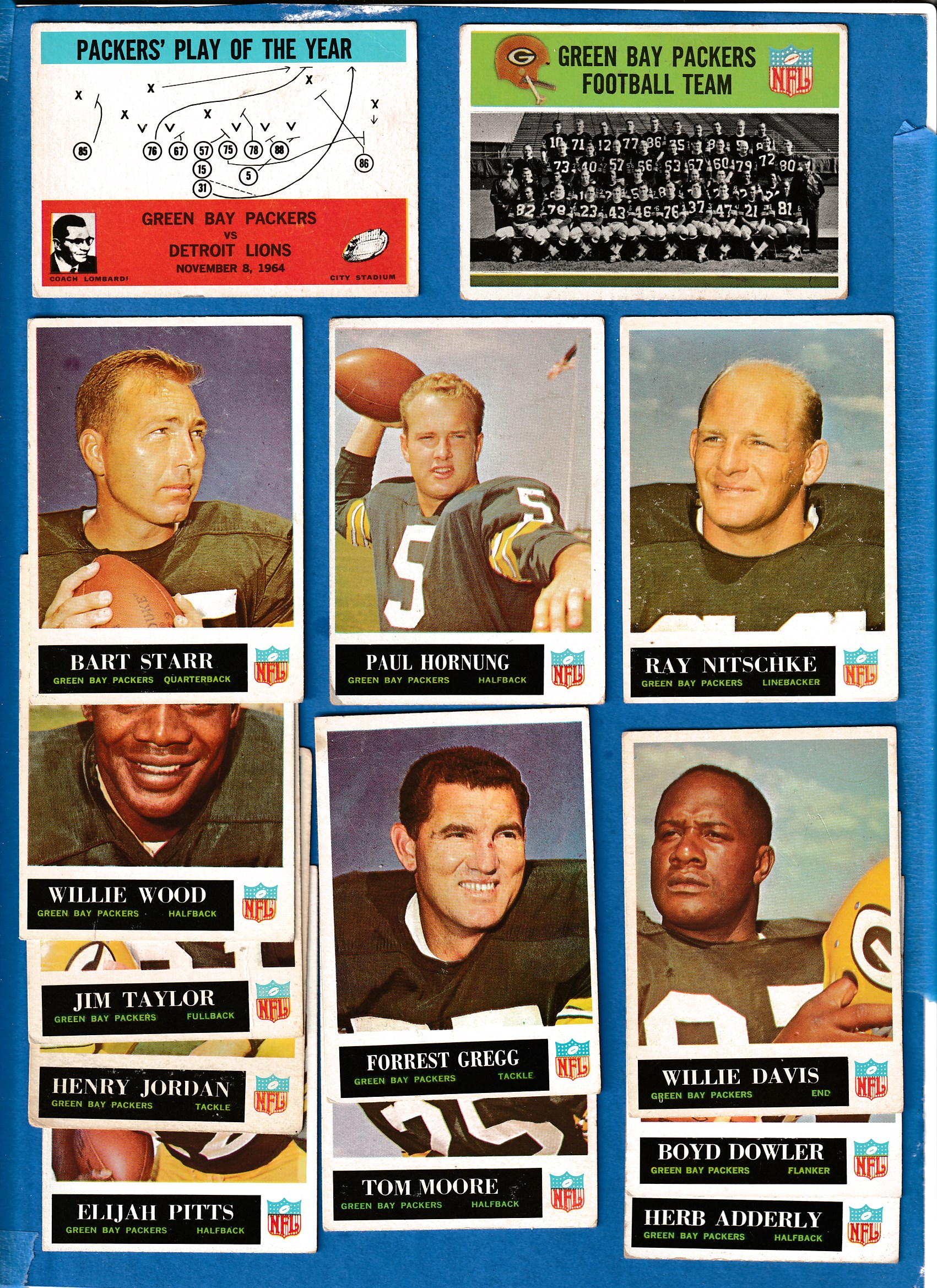 1965 Philadelphia FB  - PACKERS - Near Complete TEAM SET (13/14) Football cards value