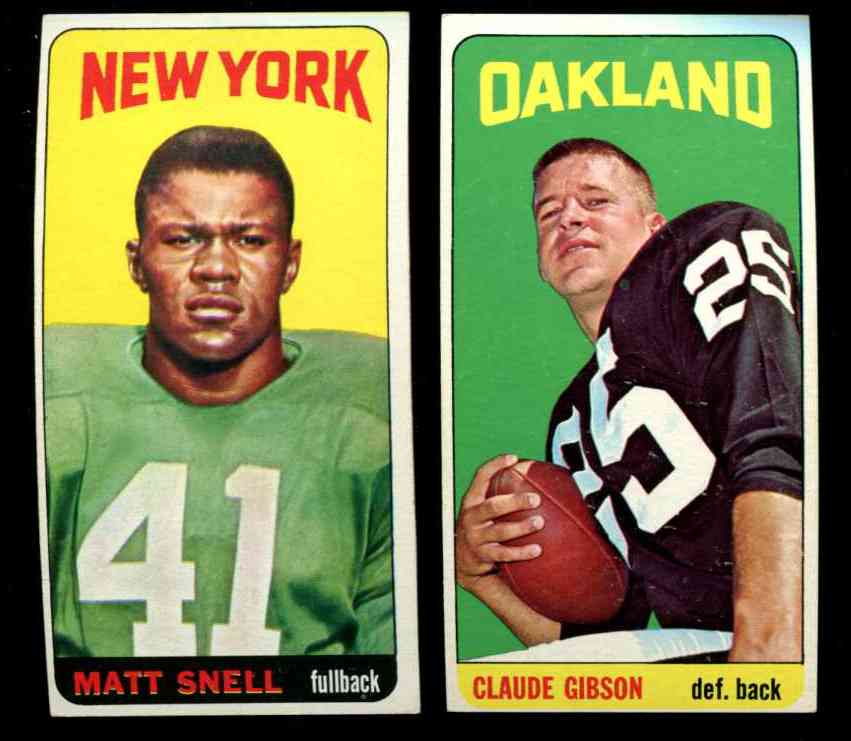 1965 Topps FB #127 Matt Snell (New York Jets) Football cards value