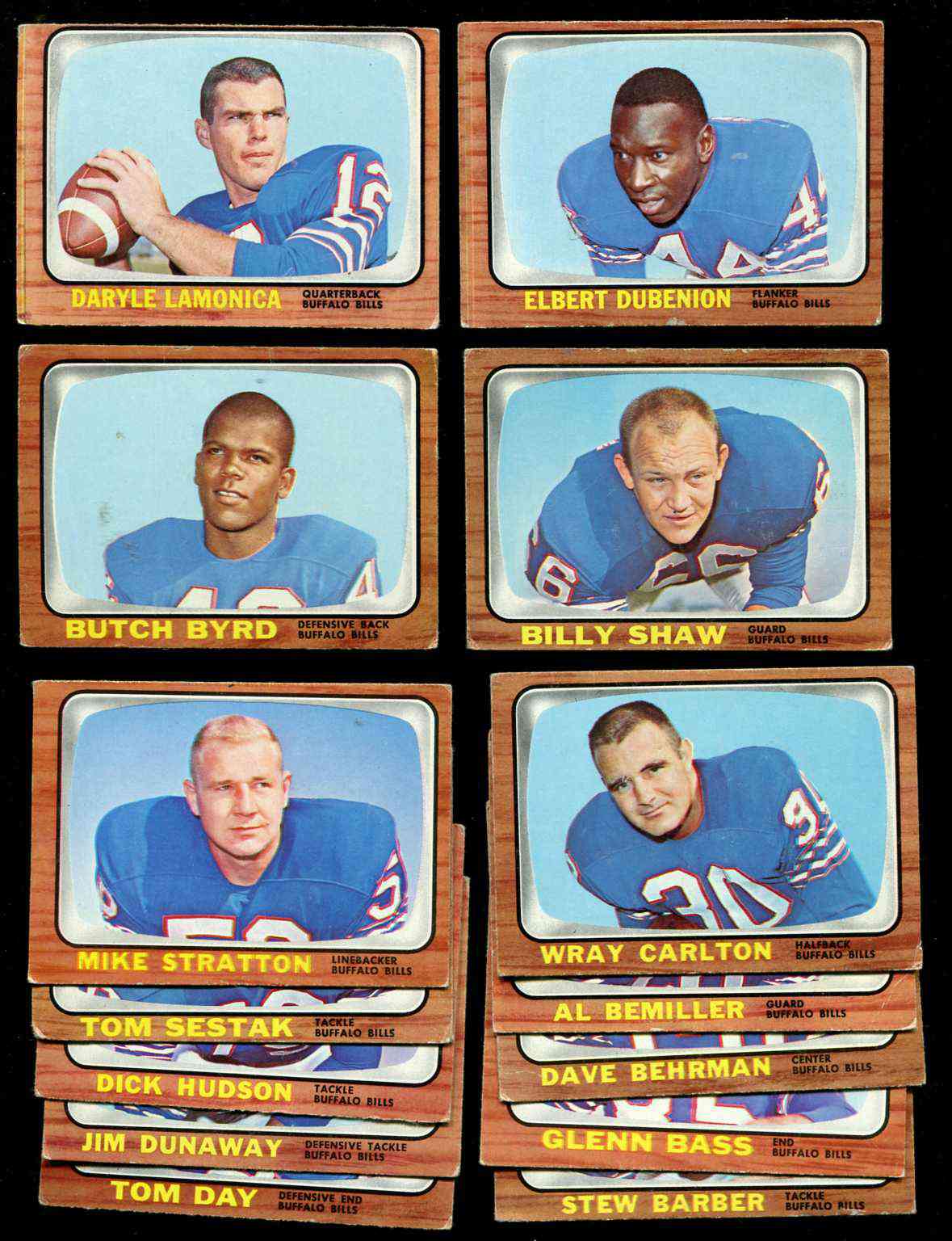 1966 Topps FB  - BUFFALO BILLS Near Team Set/Lot (14/15) w/Daryle Lamonica Football cards value