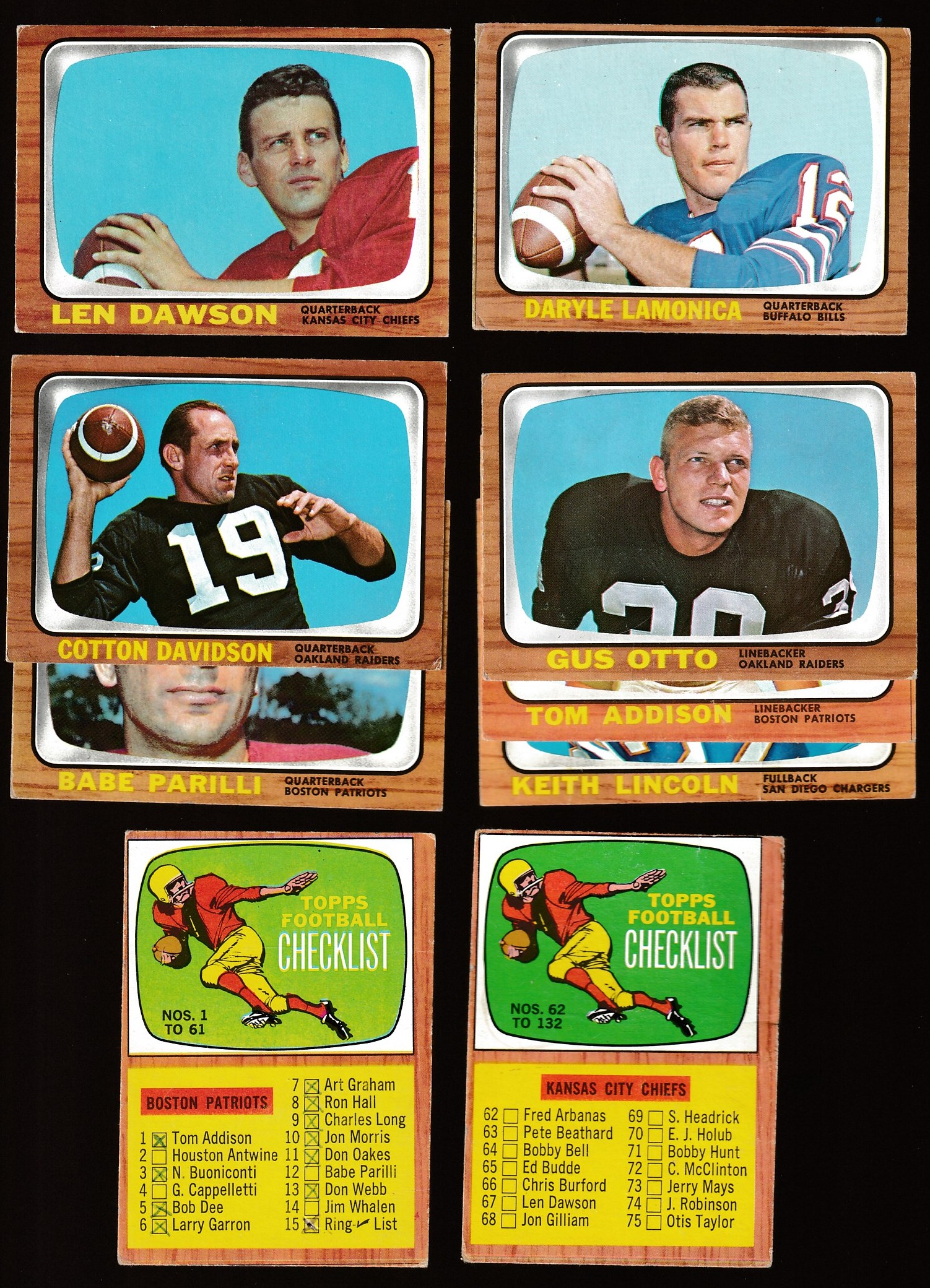 1966 Topps FB  -  Starter Set/Lot (66) Different w/Lamonica & both chklists Football cards value