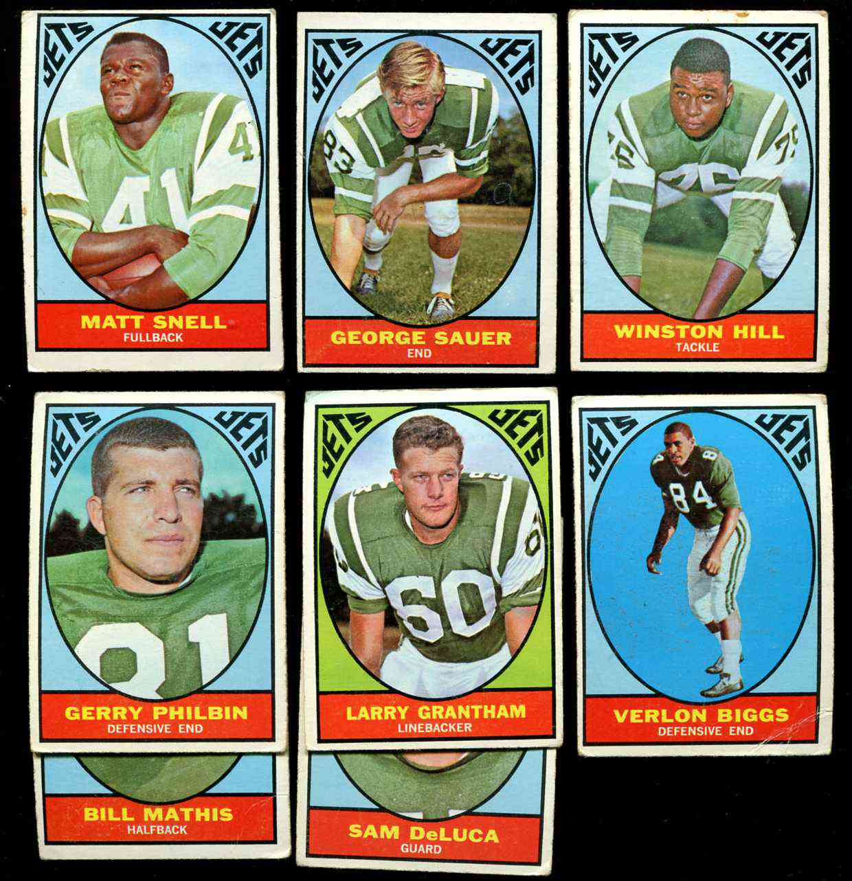 1967 Topps FB  - NEW YORK JETS Starter Team Set/Lot (10/14) cards Football cards value
