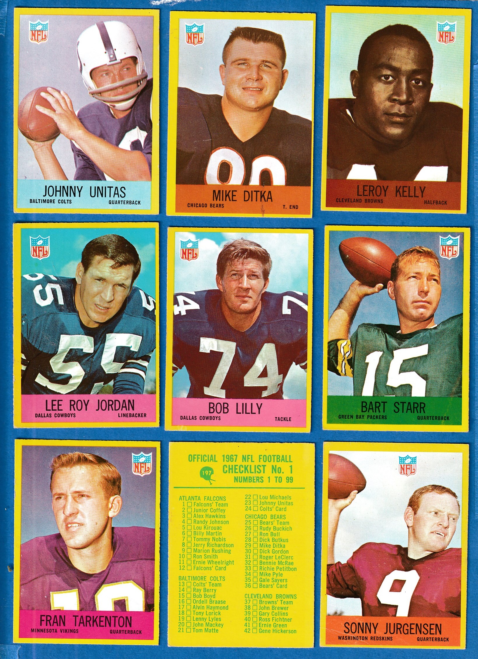 1967 Philadelphia FB # 29 Mike Ditka (Bears) Football cards value