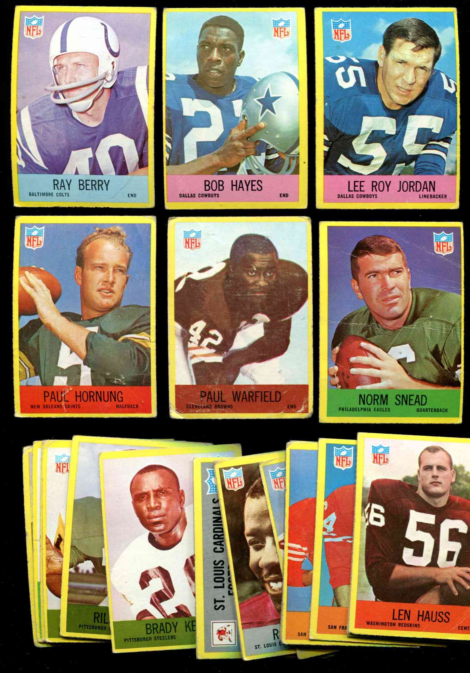 1967 Philadelphia FB  -Starter Set/Lot (129 of 198) with Stars Football cards value