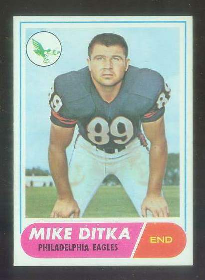 1968 Topps FB #162 Mike Ditka [#] (Bears) Football cards value