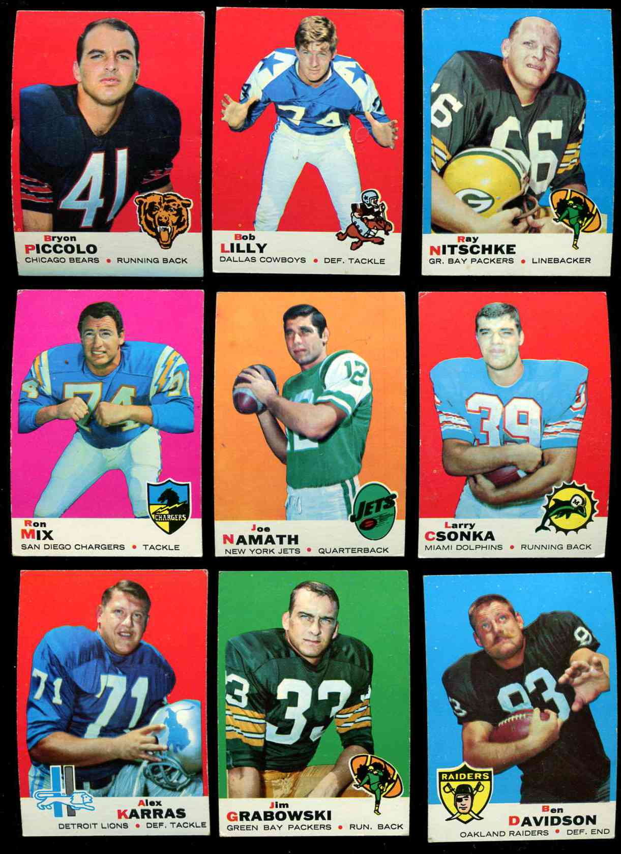 1969 Topps FB #100 Joe Namath (Jets) Football cards value