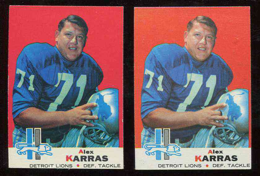 1969 Topps FB #123 Alex Karras [#] (Lions) Football cards value