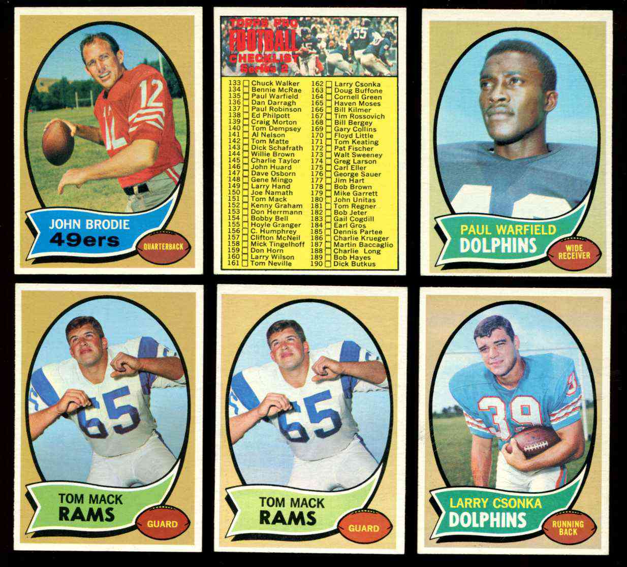 1970 Topps FB #162 Larry Csonka (Dolphins) Football cards value