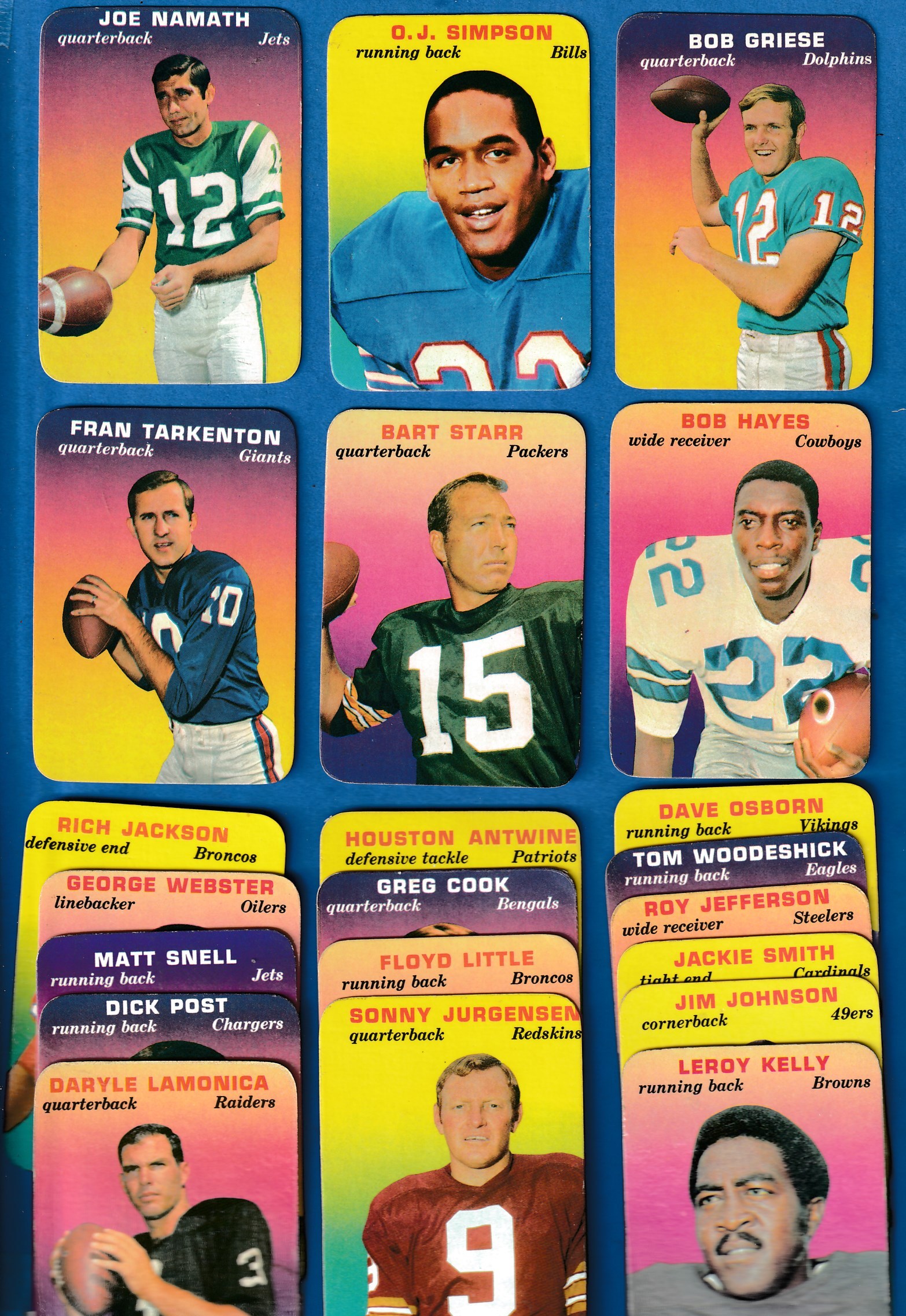 1970 Topps Glossy - FB  - Starter Set/Lot FB Insert (21/33) Football cards value