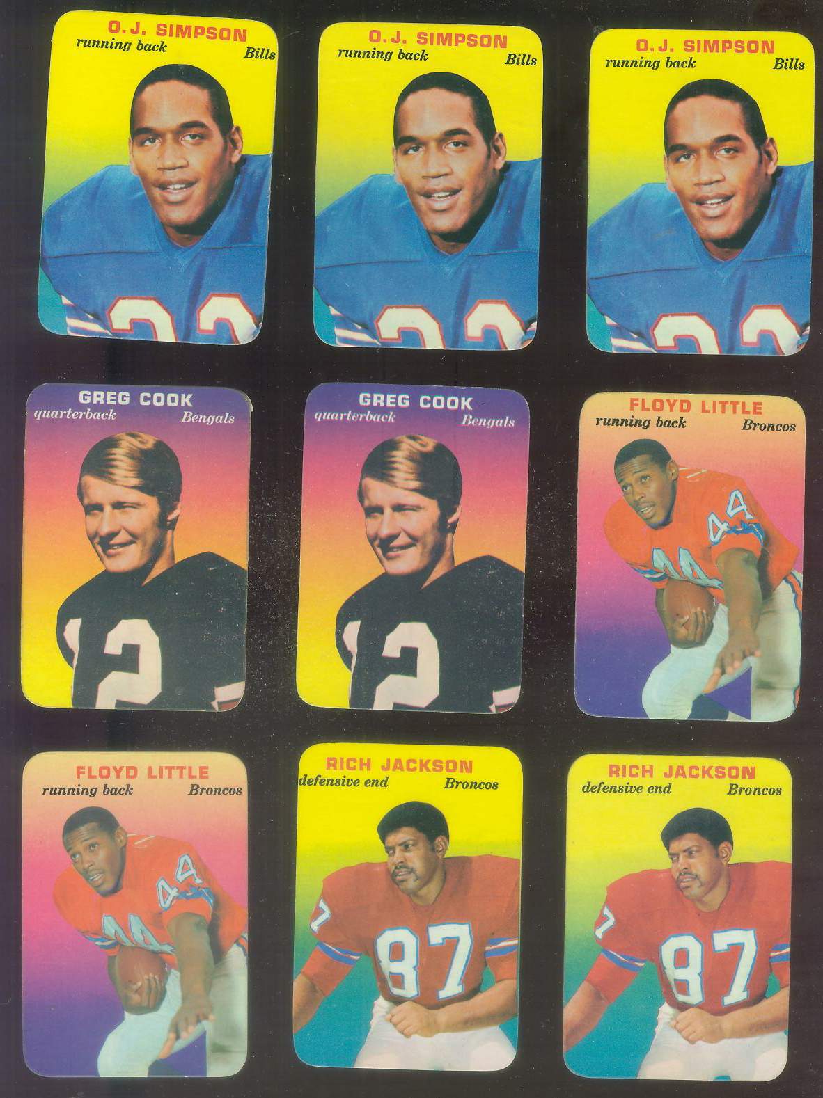 1970 Topps Glossy FB Inserts #22 O.J. Simpson ROOKIE (Bills) Football cards value