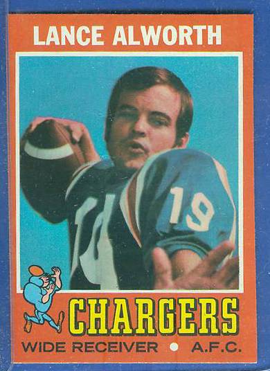 1971 Topps FB # 10 Lance Alworth (Chargers) Football cards value