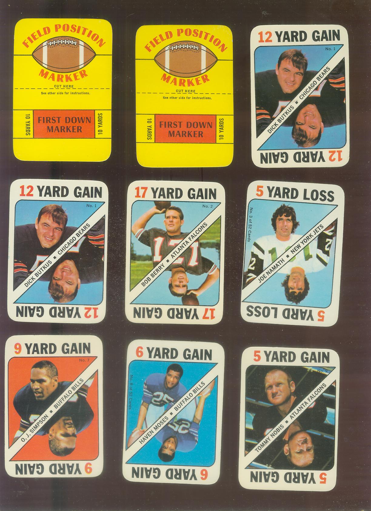 1971 Topps FB Game Insert # 1 Dick Butkus (Bears) Football cards value