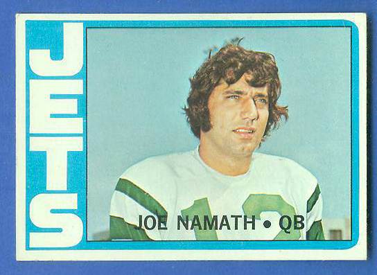 1972 Topps FB #100 Joe Namath (Jets) Football cards value