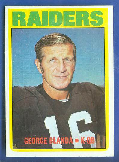 1972 Topps FB #235 George Blanda [#a] (Raiders) Football cards value
