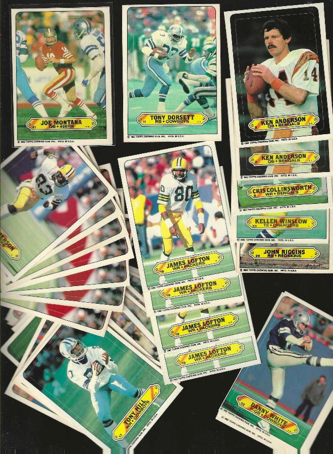 1983 Topps STICKERS - Lot of (38) assorted - STAR PACKED !!! Football cards value
