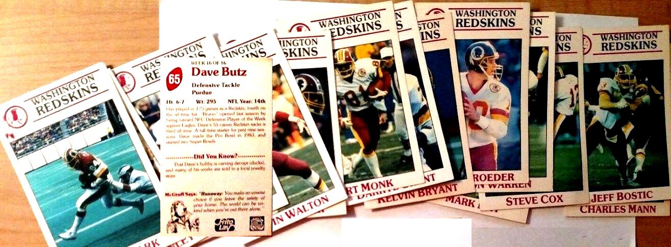  1987/88 Frito Lay - Redskins TEAM SET (16) Baseball cards value