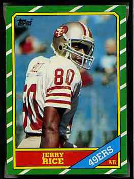 1986 Topps FB #161 Jerry Rice ROOKIE [#] (49ers) Baseball cards value