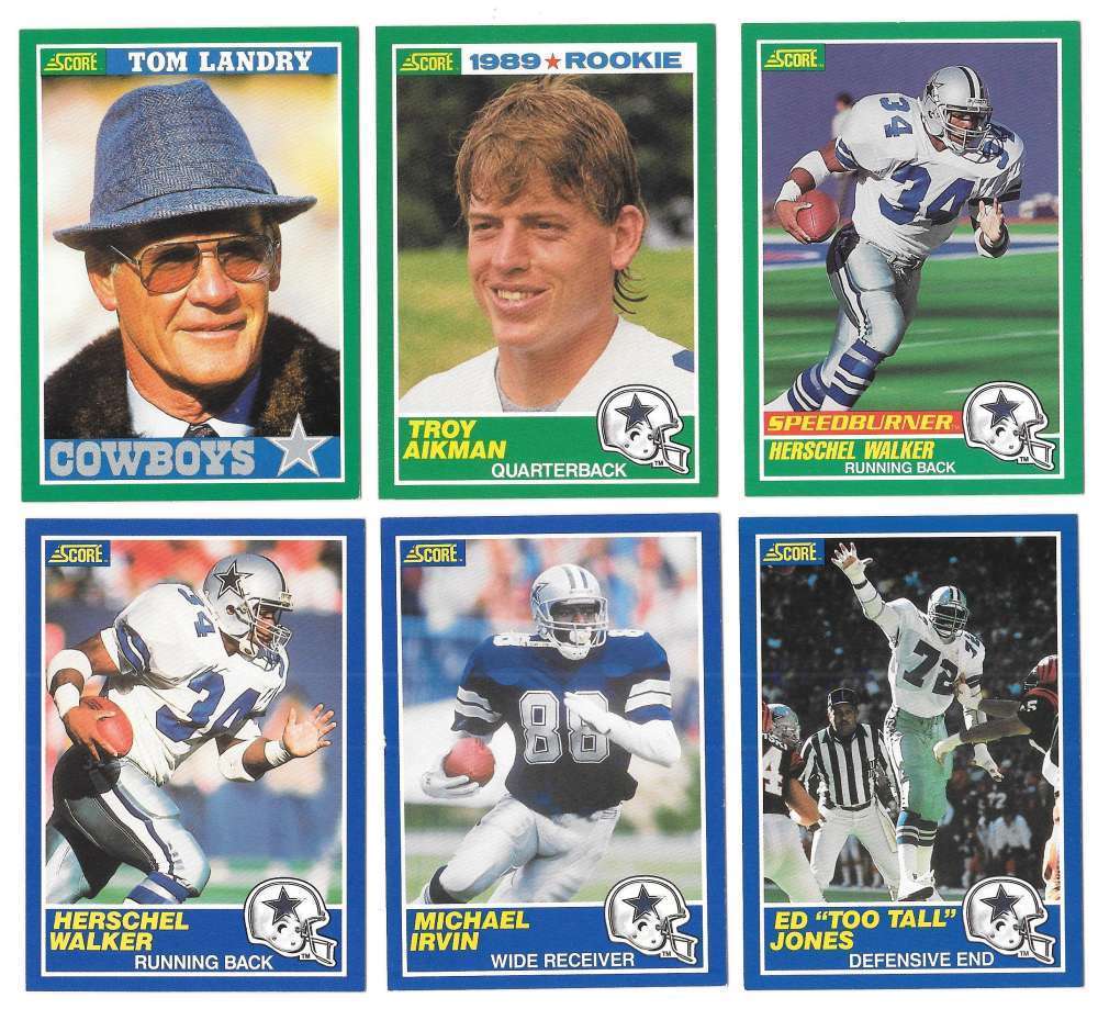  DALLAS COWBOYS (8/9) - 1989 Score FOOTBALL Near Team Set Baseball cards value