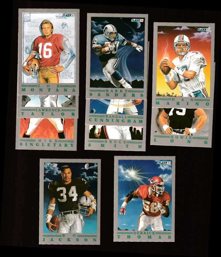 1991 Fleer Football - Pro-Vision - Complete (10 card) Set Baseball cards value