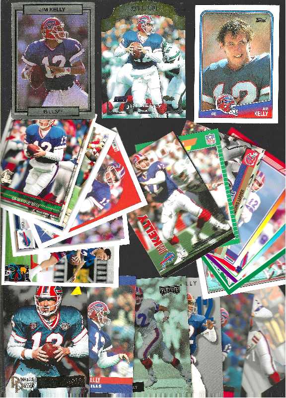 Jim Kelly -  Lot of (36) Different (1988-1996) (Bills,HOF) Football cards value